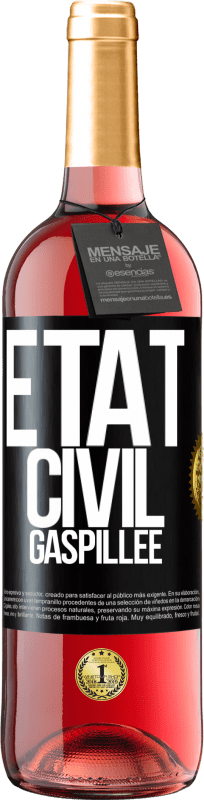 29,95 € | Vin rosé Édition ROSÉ État civil: gaspillée Étiquette Noire. Étiquette personnalisable Vin jeune Récolte 2024 Tempranillo