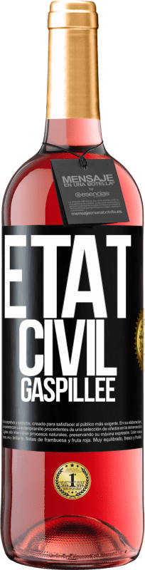 29,95 € Envoi gratuit | Vin rosé Édition ROSÉ État civil: gaspillée Étiquette Noire. Étiquette personnalisable Vin jeune Récolte 2025 Tempranillo