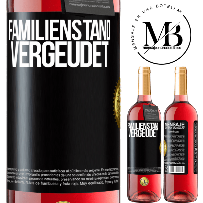 29,95 € Kostenloser Versand | Roséwein ROSÉ Ausgabe Familienstand: vergeudet Schwarzes Etikett. Anpassbares Etikett Junger Wein Ernte 2023 Tempranillo