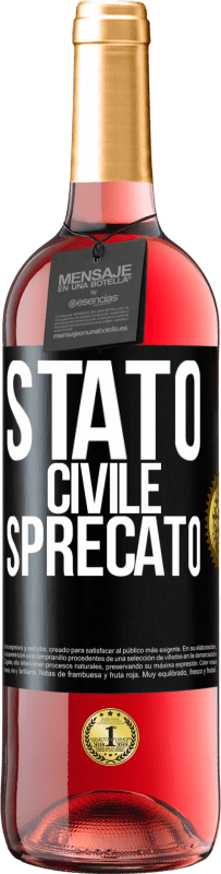 29,95 € | Vino rosato Edizione ROSÉ Stato civile: sprecato Etichetta Nera. Etichetta personalizzabile Vino giovane Raccogliere 2023 Tempranillo