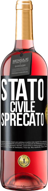 29,95 € | Vino rosato Edizione ROSÉ Stato civile: sprecato Etichetta Nera. Etichetta personalizzabile Vino giovane Raccogliere 2024 Tempranillo