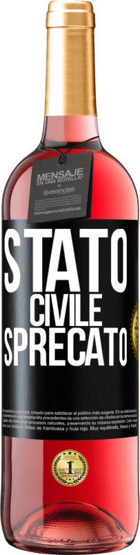29,95 € Spedizione Gratuita | Vino rosato Edizione ROSÉ Stato civile: sprecato Etichetta Nera. Etichetta personalizzabile Vino giovane Raccogliere 2025 Tempranillo