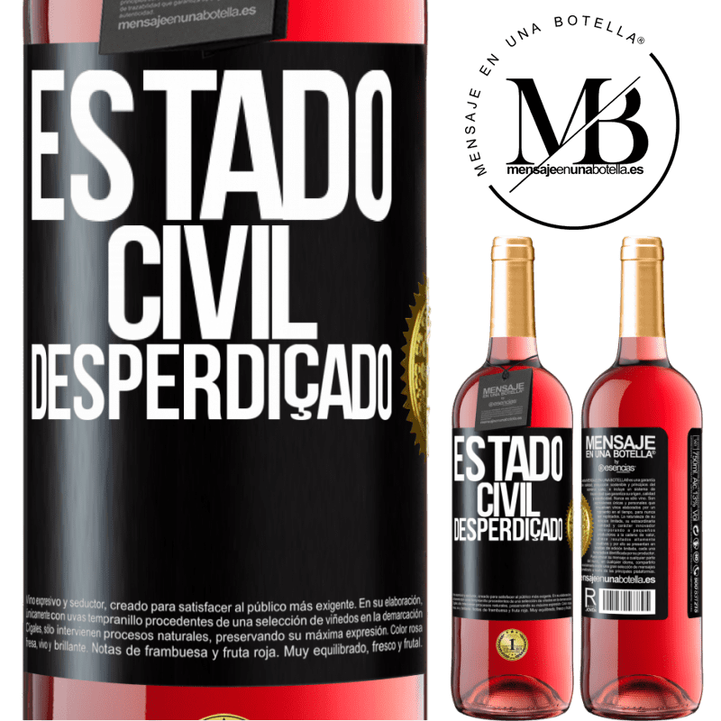 29,95 € Envio grátis | Vinho rosé Edição ROSÉ Estado civil: desperdiçado Etiqueta Preta. Etiqueta personalizável Vinho jovem Colheita 2023 Tempranillo