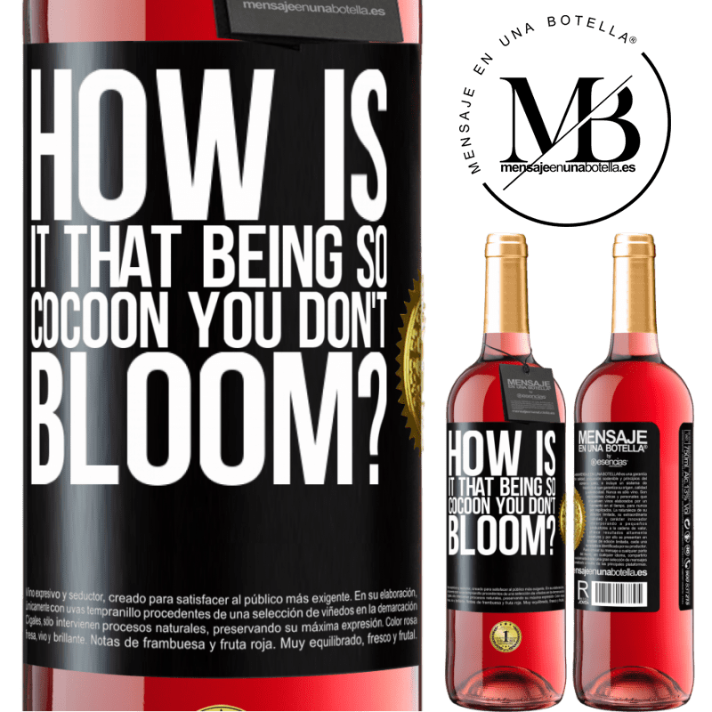 29,95 € Free Shipping | Rosé Wine ROSÉ Edition how is it that being so cocoon you don't bloom? Black Label. Customizable label Young wine Harvest 2022 Tempranillo