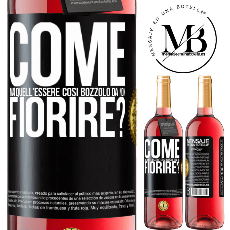29,95 € Spedizione Gratuita | Vino rosato Edizione ROSÉ come mai quell'essere così bozzolo da non fiorire? Etichetta Nera. Etichetta personalizzabile Vino giovane Raccogliere 2024 Tempranillo