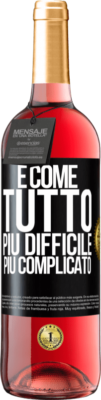 29,95 € Spedizione Gratuita | Vino rosato Edizione ROSÉ È come tutto, più difficile, più complicato Etichetta Nera. Etichetta personalizzabile Vino giovane Raccogliere 2025 Tempranillo