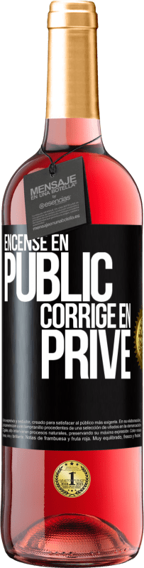 29,95 € Envoi gratuit | Vin rosé Édition ROSÉ Encense en public, corrige en privé Étiquette Noire. Étiquette personnalisable Vin jeune Récolte 2025 Tempranillo