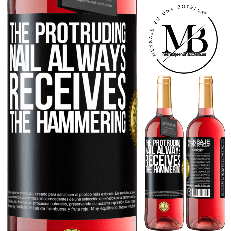 29,95 € Free Shipping | Rosé Wine ROSÉ Edition The protruding nail always receives the hammering Black Label. Customizable label Young wine Harvest 2022 Tempranillo