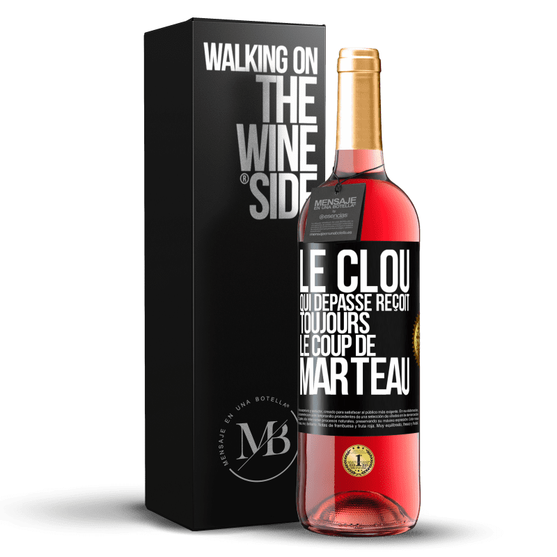 29,95 € Envoi gratuit | Vin rosé Édition ROSÉ Le clou qui dépasse reçoit toujours le coup de marteau Étiquette Noire. Étiquette personnalisable Vin jeune Récolte 2024 Tempranillo