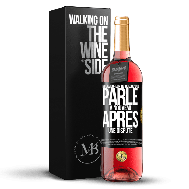 29,95 € Envoi gratuit | Vin rosé Édition ROSÉ Tombe amoureux de quelqu'un qui parle à nouveau après une dispute Étiquette Noire. Étiquette personnalisable Vin jeune Récolte 2024 Tempranillo