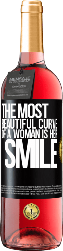 29,95 € | Розовое вино Издание ROSÉ Самая красивая кривая женщины - это ее улыбка Черная метка. Настраиваемая этикетка Молодое вино Урожай 2023 Tempranillo