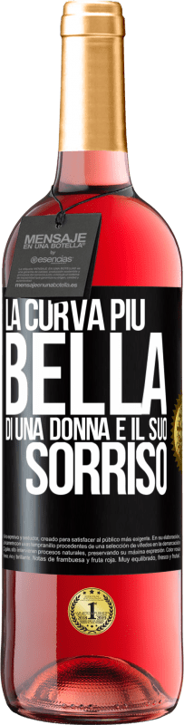 29,95 € | Vino rosato Edizione ROSÉ La curva più bella di una donna è il suo sorriso Etichetta Nera. Etichetta personalizzabile Vino giovane Raccogliere 2025 Tempranillo