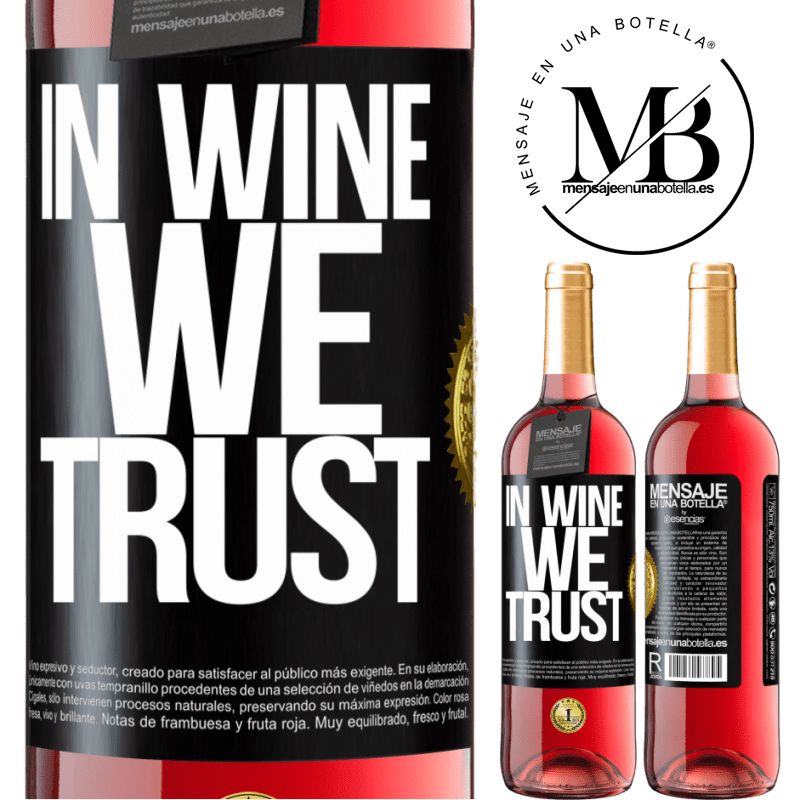 29,95 € Бесплатная доставка | Розовое вино Издание ROSÉ in wine we trust Черная метка. Настраиваемая этикетка Молодое вино Урожай 2022 Tempranillo