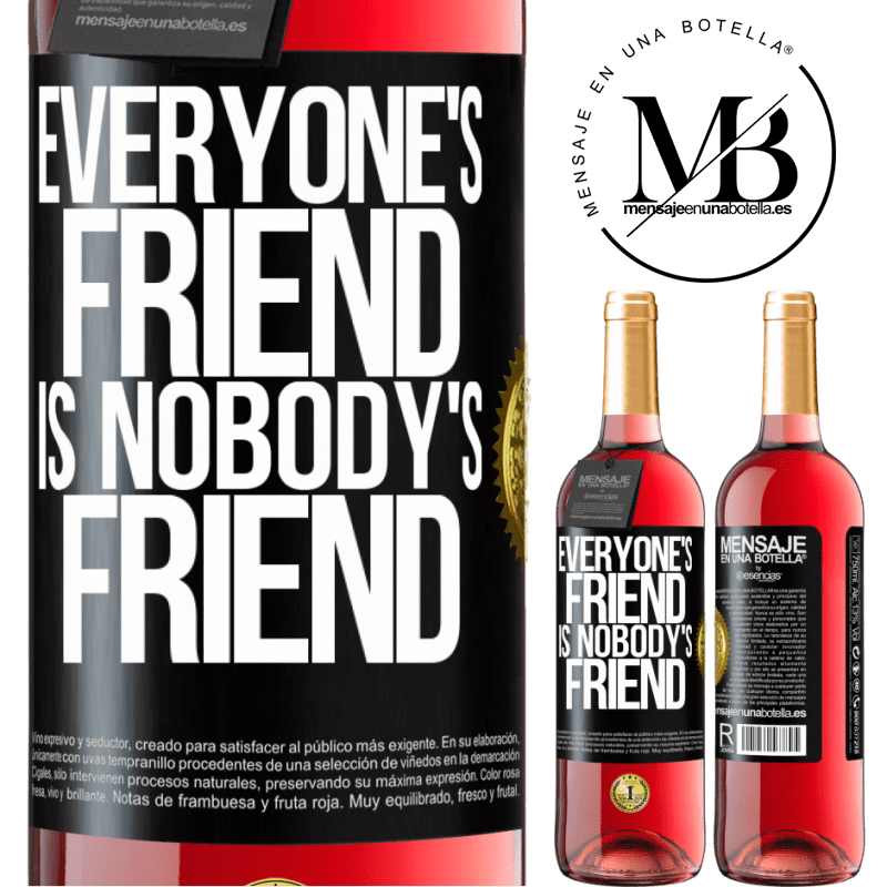 24,95 € Free Shipping | Rosé Wine ROSÉ Edition Everyone's friend is nobody's friend Black Label. Customizable label Young wine Harvest 2021 Tempranillo