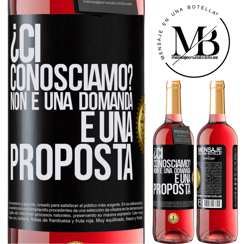 29,95 € Spedizione Gratuita | Vino rosato Edizione ROSÉ ¿Ci conosciamo? Non è una domanda, è una proposta Etichetta Nera. Etichetta personalizzabile Vino giovane Raccogliere 2024 Tempranillo