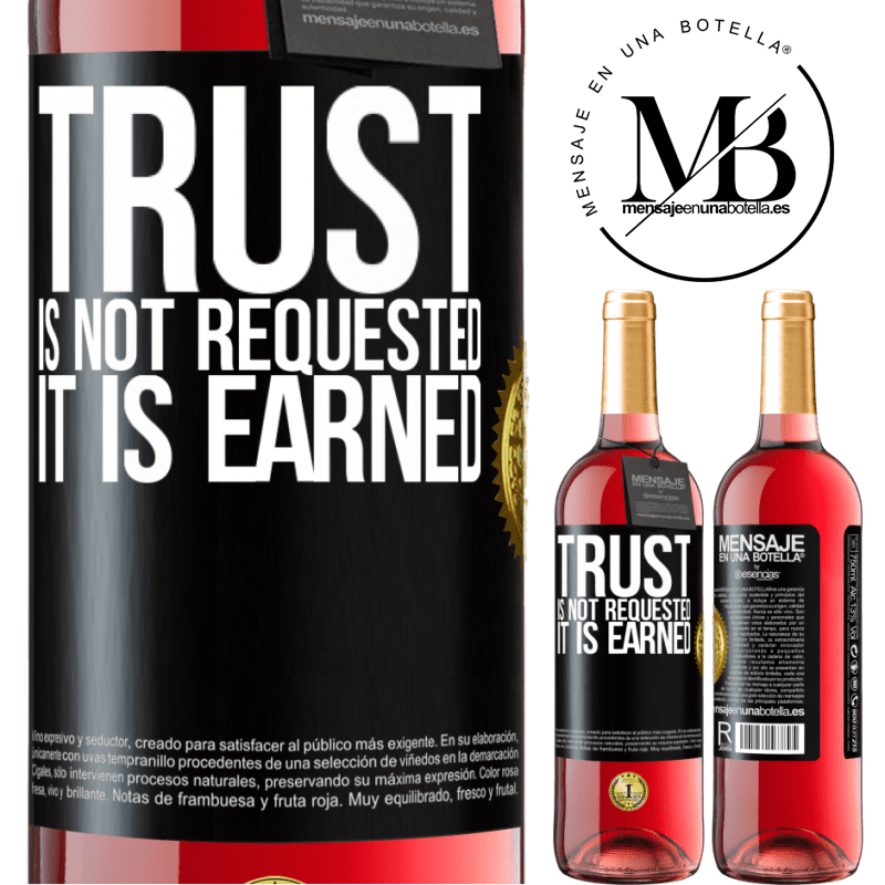 29,95 € Free Shipping | Rosé Wine ROSÉ Edition Trust is not requested, it is earned Black Label. Customizable label Young wine Harvest 2022 Tempranillo