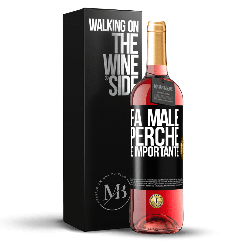 29,95 € Spedizione Gratuita | Vino rosato Edizione ROSÉ Fa male perché è importante Etichetta Nera. Etichetta personalizzabile Vino giovane Raccogliere 2024 Tempranillo