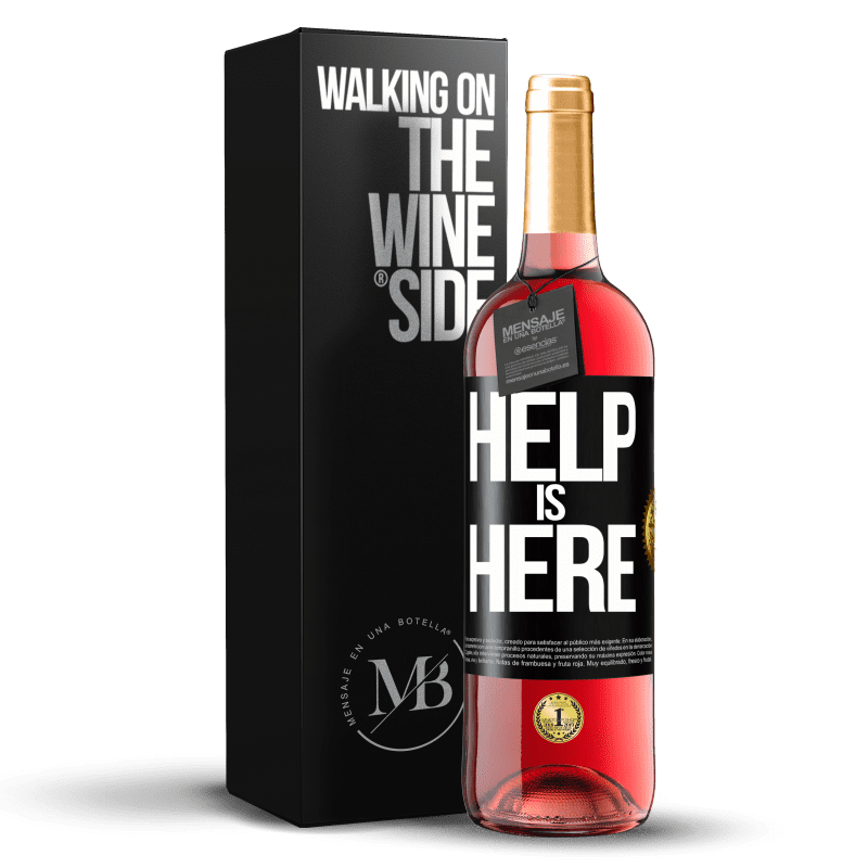 29,95 € 免费送货 | 桃红葡萄酒 ROSÉ版 Help is Here 黑标. 可自定义的标签 青年酒 收成 2024 Tempranillo