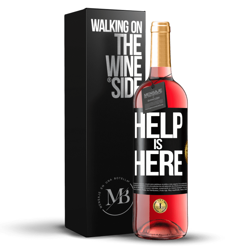 29,95 € Бесплатная доставка | Розовое вино Издание ROSÉ Help is Here Черная метка. Настраиваемая этикетка Молодое вино Урожай 2023 Tempranillo