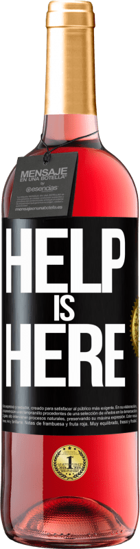 29,95 € | Roséwein ROSÉ Ausgabe Help is Here Schwarzes Etikett. Anpassbares Etikett Junger Wein Ernte 2024 Tempranillo