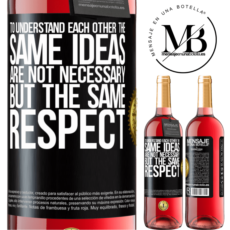 29,95 € Free Shipping | Rosé Wine ROSÉ Edition To understand each other the same ideas are not necessary, but the same respect Black Label. Customizable label Young wine Harvest 2021 Tempranillo