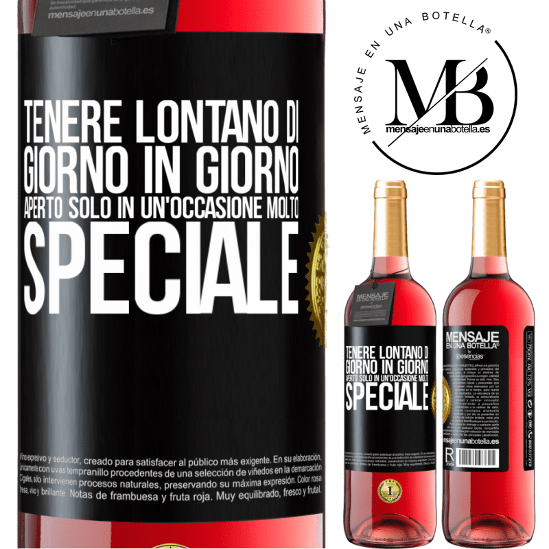 29,95 € Spedizione Gratuita | Vino rosato Edizione ROSÉ Tenere lontano di giorno in giorno. Aperto solo in un'occasione molto speciale Etichetta Nera. Etichetta personalizzabile Vino giovane Raccogliere 2024 Tempranillo