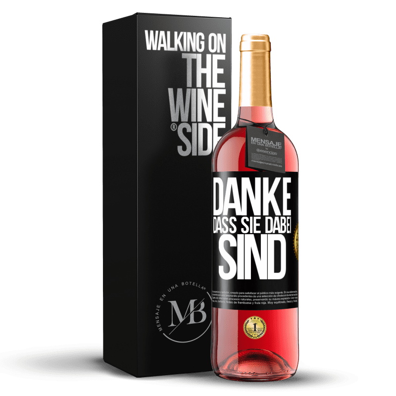 29,95 € Kostenloser Versand | Roséwein ROSÉ Ausgabe Danke, dass Sie dabei sind Schwarzes Etikett. Anpassbares Etikett Junger Wein Ernte 2024 Tempranillo