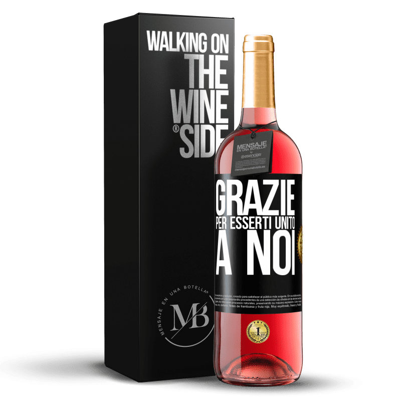 29,95 € Spedizione Gratuita | Vino rosato Edizione ROSÉ Grazie per esserti unito a noi Etichetta Nera. Etichetta personalizzabile Vino giovane Raccogliere 2025 Tempranillo