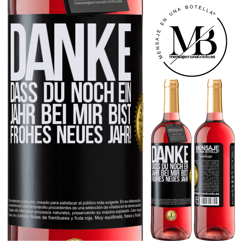 29,95 € Kostenloser Versand | Roséwein ROSÉ Ausgabe Danke, dass du noch ein Jahr an meiner Seite bist. Frohes neues Jahr! Schwarzes Etikett. Anpassbares Etikett Junger Wein Ernte 2024 Tempranillo