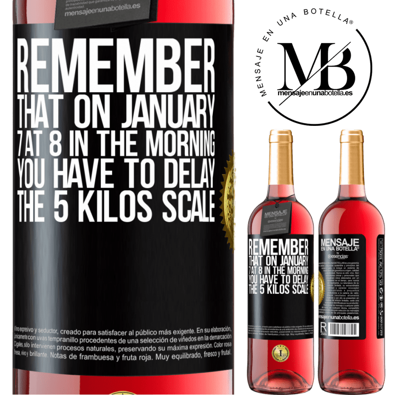 29,95 € Free Shipping | Rosé Wine ROSÉ Edition Remember that on January 7 at 8 in the morning you have to delay the 5 Kilos scale Black Label. Customizable label Young wine Harvest 2025 Tempranillo