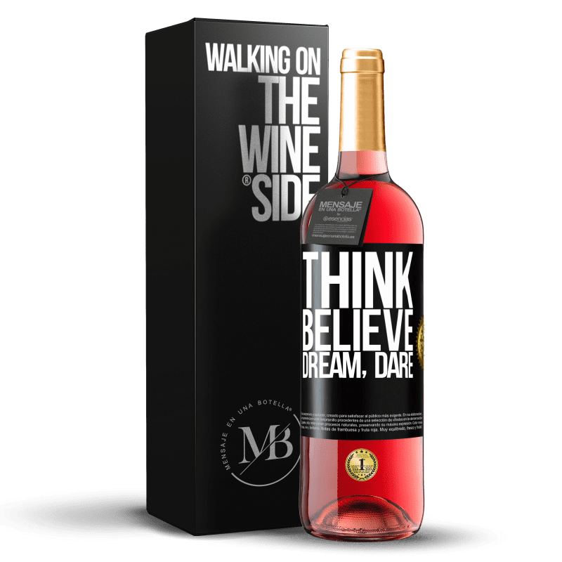 29,95 € Free Shipping | Rosé Wine ROSÉ Edition Think believe dream dare Black Label. Customizable label Young wine Harvest 2023 Tempranillo