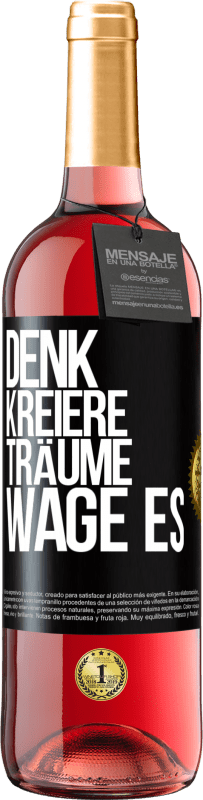 29,95 € | Roséwein ROSÉ Ausgabe Denk. Kreiere. Träume. Wage es Schwarzes Etikett. Anpassbares Etikett Junger Wein Ernte 2024 Tempranillo