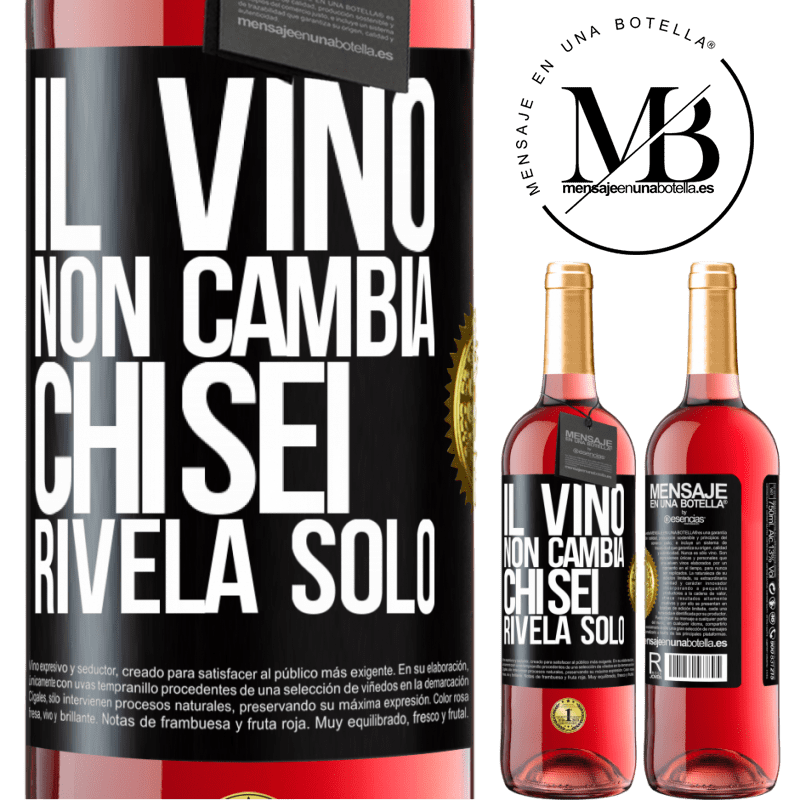 29,95 € Spedizione Gratuita | Vino rosato Edizione ROSÉ Il vino non cambia chi sei. Rivela solo Etichetta Nera. Etichetta personalizzabile Vino giovane Raccogliere 2023 Tempranillo