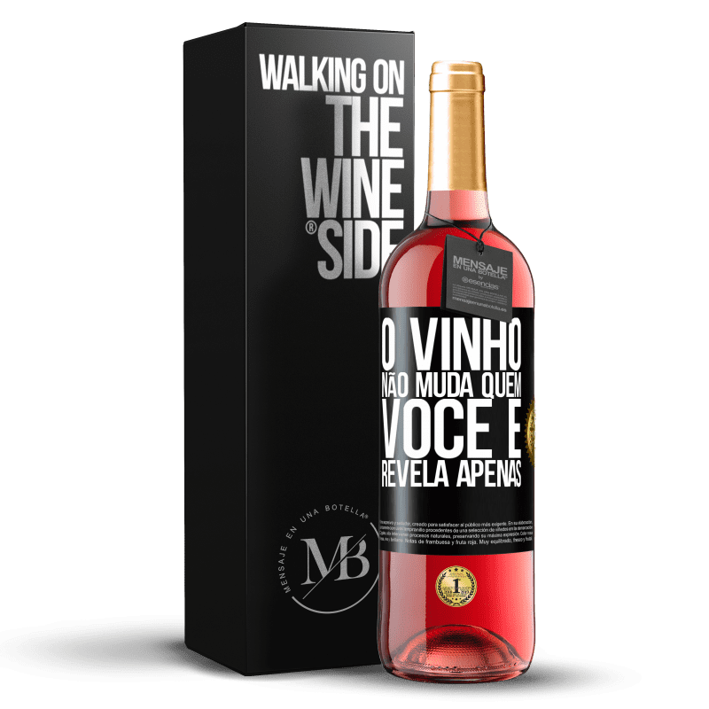 29,95 € Envio grátis | Vinho rosé Edição ROSÉ O vinho não muda quem você é. Revela apenas Etiqueta Preta. Etiqueta personalizável Vinho jovem Colheita 2024 Tempranillo