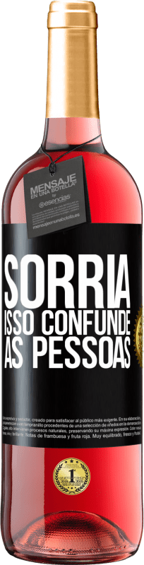 29,95 € | Vinho rosé Edição ROSÉ Sorria, isso confunde as pessoas Etiqueta Preta. Etiqueta personalizável Vinho jovem Colheita 2024 Tempranillo