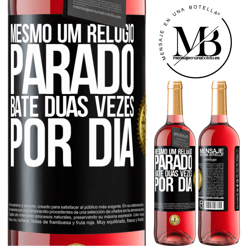 29,95 € Envio grátis | Vinho rosé Edição ROSÉ Mesmo um relógio parado bate duas vezes por dia Etiqueta Preta. Etiqueta personalizável Vinho jovem Colheita 2023 Tempranillo