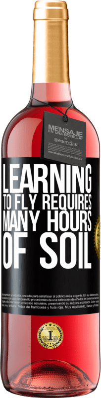 29,95 € Free Shipping | Rosé Wine ROSÉ Edition Learning to fly requires many hours of soil Black Label. Customizable label Young wine Harvest 2025 Tempranillo