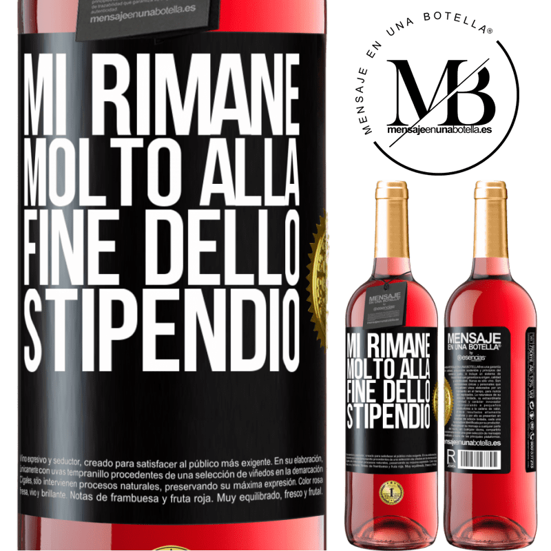 29,95 € Spedizione Gratuita | Vino rosato Edizione ROSÉ Mi rimane molto alla fine dello stipendio Etichetta Nera. Etichetta personalizzabile Vino giovane Raccogliere 2024 Tempranillo