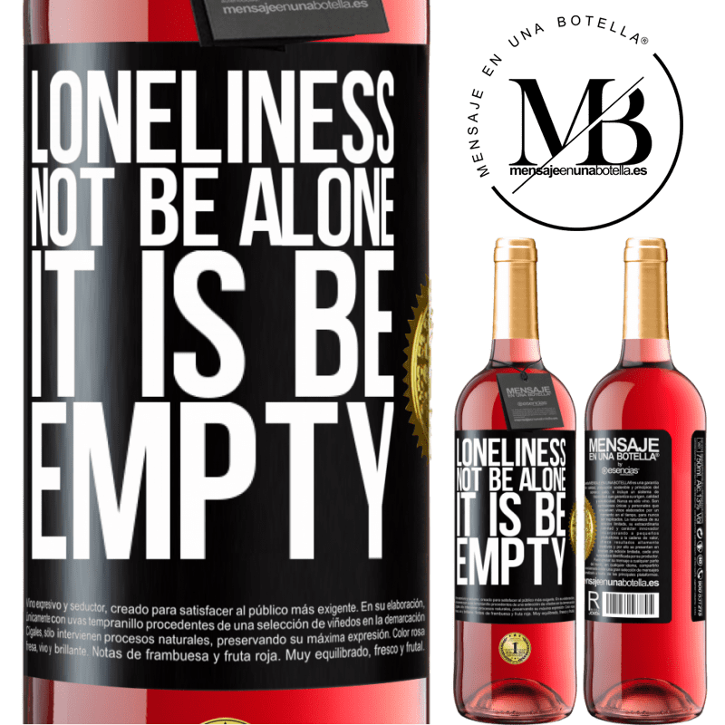24,95 € Free Shipping | Rosé Wine ROSÉ Edition Loneliness not be alone, it is be empty Black Label. Customizable label Young wine Harvest 2021 Tempranillo
