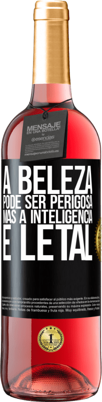 29,95 € | Vinho rosé Edição ROSÉ A beleza pode ser perigosa, mas a inteligência é letal Etiqueta Preta. Etiqueta personalizável Vinho jovem Colheita 2024 Tempranillo