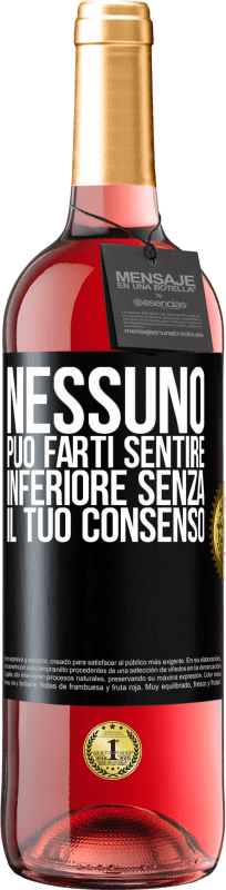 29,95 € | Vino rosato Edizione ROSÉ Nessuno può farti sentire inferiore senza il tuo consenso Etichetta Nera. Etichetta personalizzabile Vino giovane Raccogliere 2024 Tempranillo