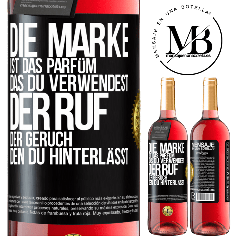 29,95 € Kostenloser Versand | Roséwein ROSÉ Ausgabe Die Marke ist das Parfüm, das du verwendest. Der Ruf der Geruch, den du hinterlässt Schwarzes Etikett. Anpassbares Etikett Junger Wein Ernte 2025 Tempranillo