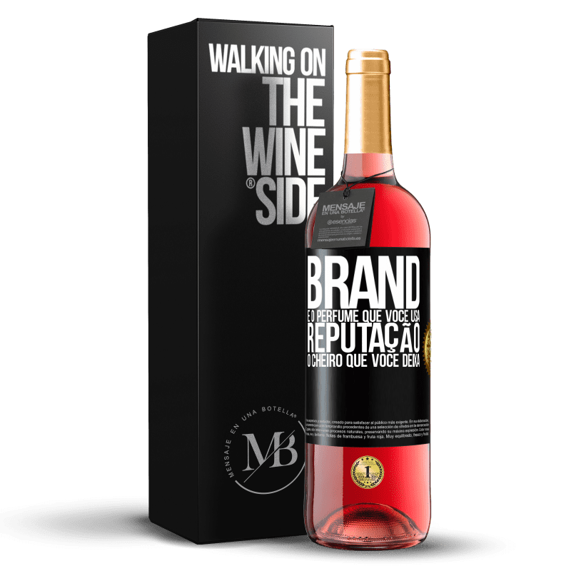 29,95 € Envio grátis | Vinho rosé Edição ROSÉ Brand é o perfume que você usa. Reputação, o cheiro que você deixa Etiqueta Preta. Etiqueta personalizável Vinho jovem Colheita 2023 Tempranillo