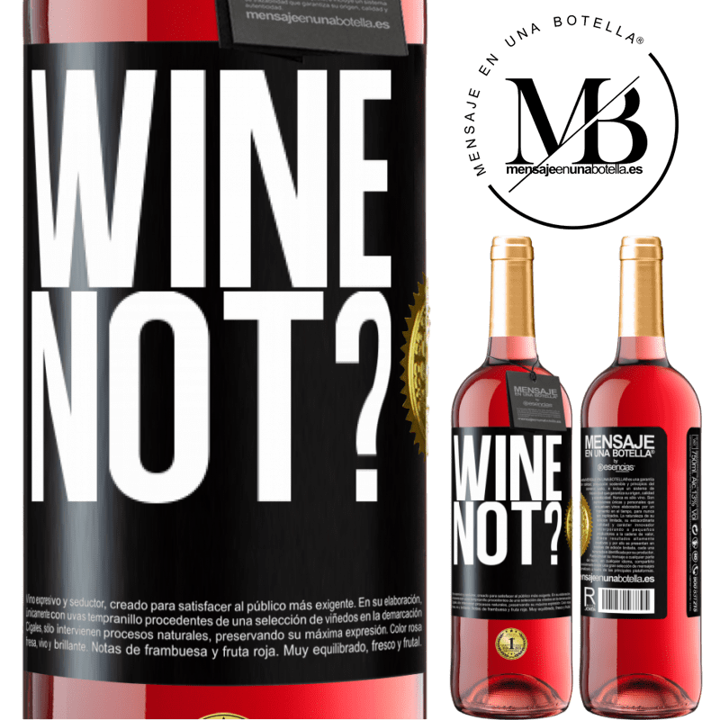 29,95 € Free Shipping | Rosé Wine ROSÉ Edition Wine not? Black Label. Customizable label Young wine Harvest 2022 Tempranillo