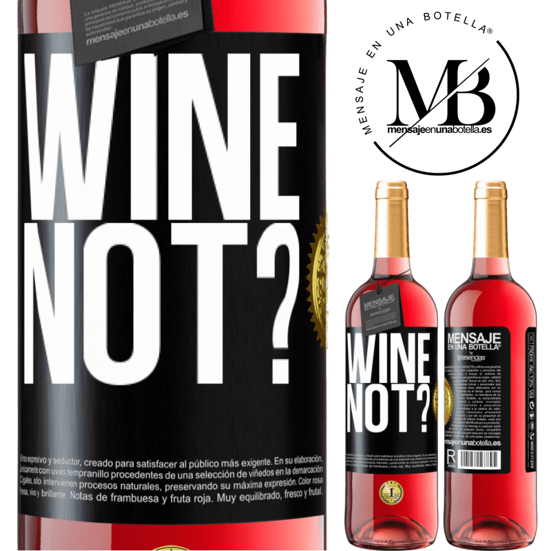 29,95 € Spedizione Gratuita | Vino rosato Edizione ROSÉ Wine not? Etichetta Nera. Etichetta personalizzabile Vino giovane Raccogliere 2025 Tempranillo