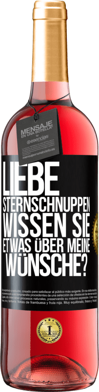 29,95 € | Roséwein ROSÉ Ausgabe Liebe Sternschnuppen, wissen Sie etwas über meine Wünsche? Schwarzes Etikett. Anpassbares Etikett Junger Wein Ernte 2024 Tempranillo