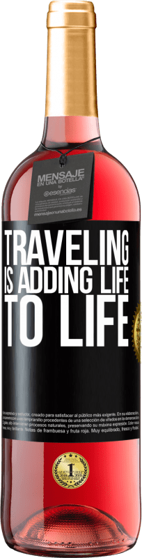 29,95 € Free Shipping | Rosé Wine ROSÉ Edition Traveling is adding life to life Black Label. Customizable label Young wine Harvest 2023 Tempranillo
