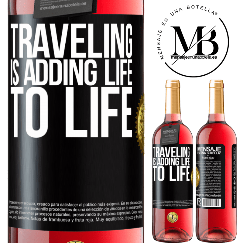 29,95 € Free Shipping | Rosé Wine ROSÉ Edition Traveling is adding life to life Black Label. Customizable label Young wine Harvest 2022 Tempranillo