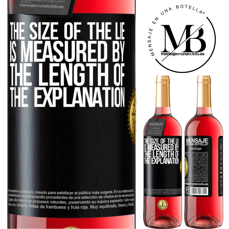 24,95 € Free Shipping | Rosé Wine ROSÉ Edition The size of the lie is measured by the length of the explanation Black Label. Customizable label Young wine Harvest 2021 Tempranillo