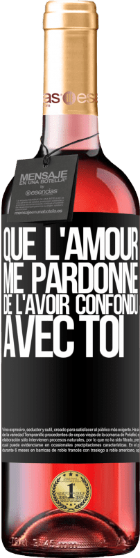 29,95 € Envoi gratuit | Vin rosé Édition ROSÉ Que l'amour me pardonne de l'avoir confondu avec toi Étiquette Noire. Étiquette personnalisable Vin jeune Récolte 2023 Tempranillo